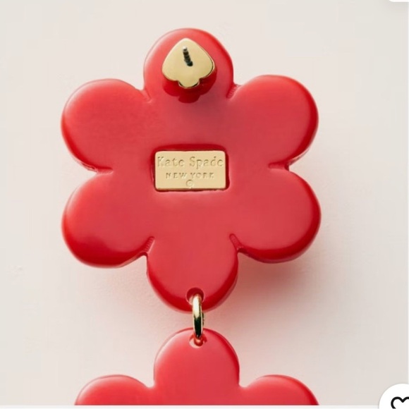 Floral Linear Flower Earrings Kate Spade New York x Target Red New in Box Jewel - Picture 4 of 10